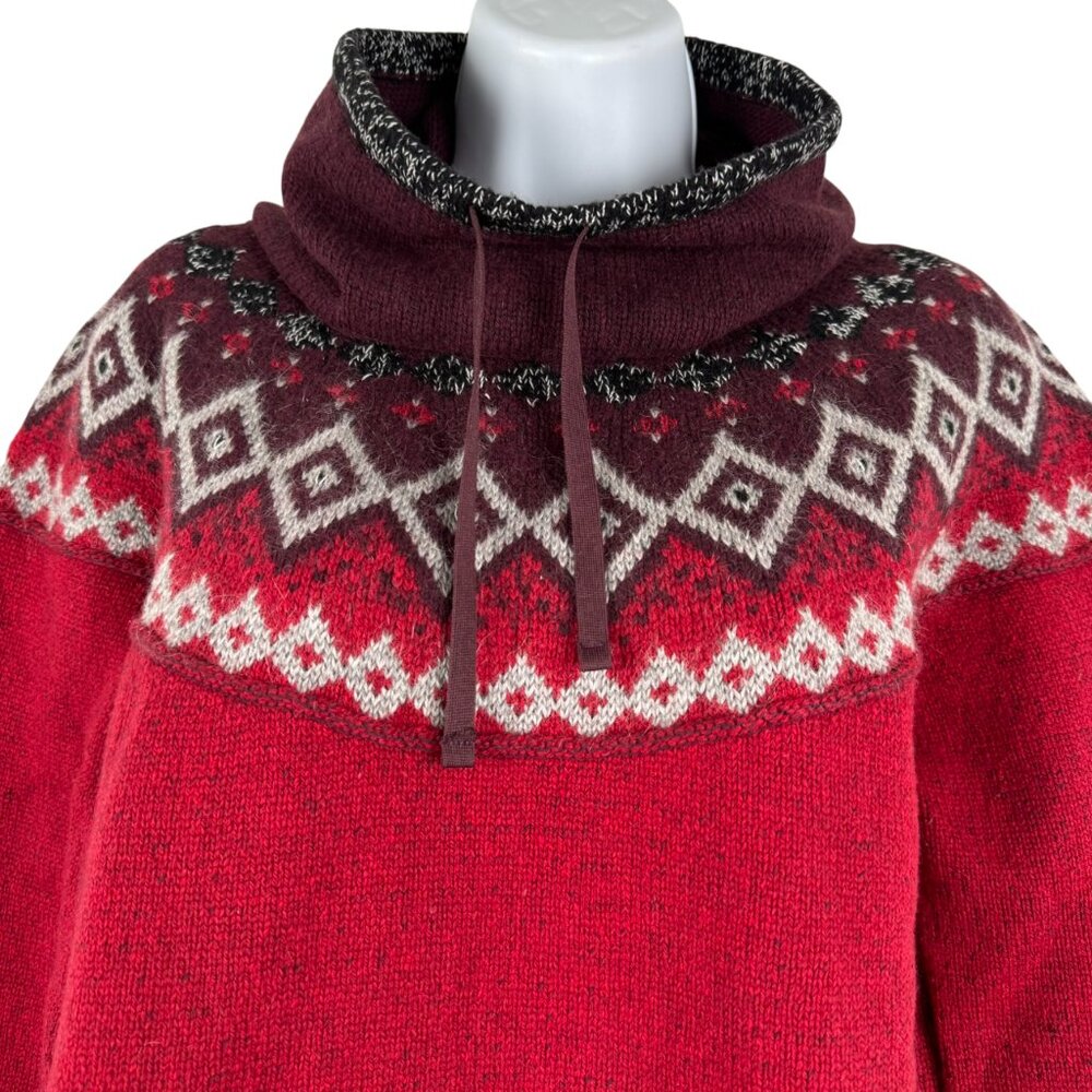 Eddie Bauer Fair Isle Sweater Womens Large Cowl Neck‎ Wool Blend NWOWT FS-1516 - Picture 3 of 10